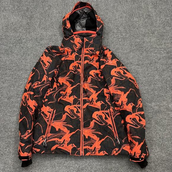 Killtec Jacket Womens US 8 Orange Black Hooded Waterproof Breathable Ski Coat - Picture 1 of 10